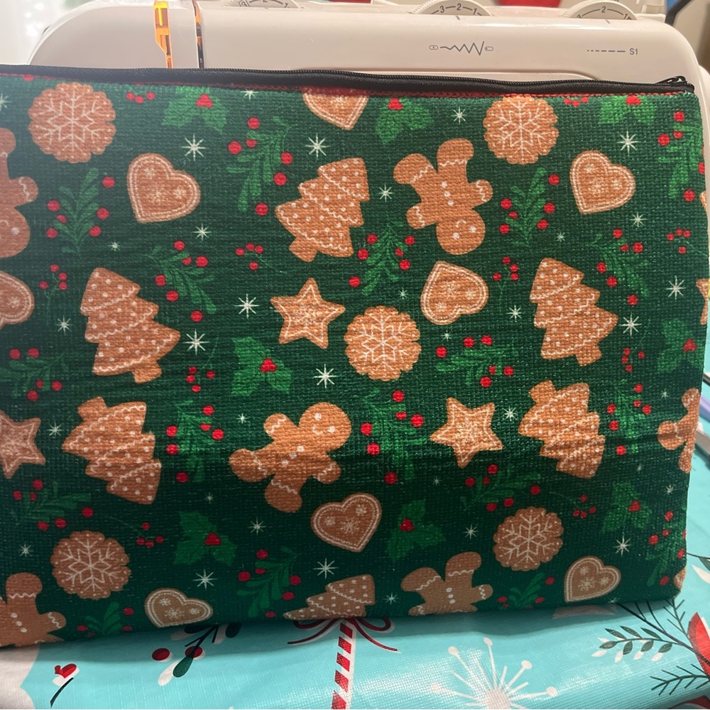 Festive Green Holiday Decor with Gingerbread Pattern